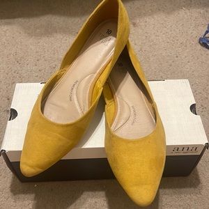 Flats, color: mustard yellow, size 10 brand: time and tru